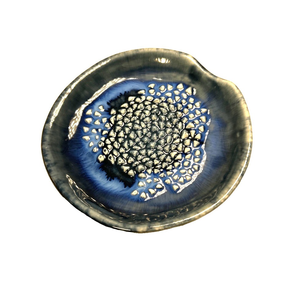 Simply Stoneware of California Blue Ceramic Grater Plate 5" Diameter